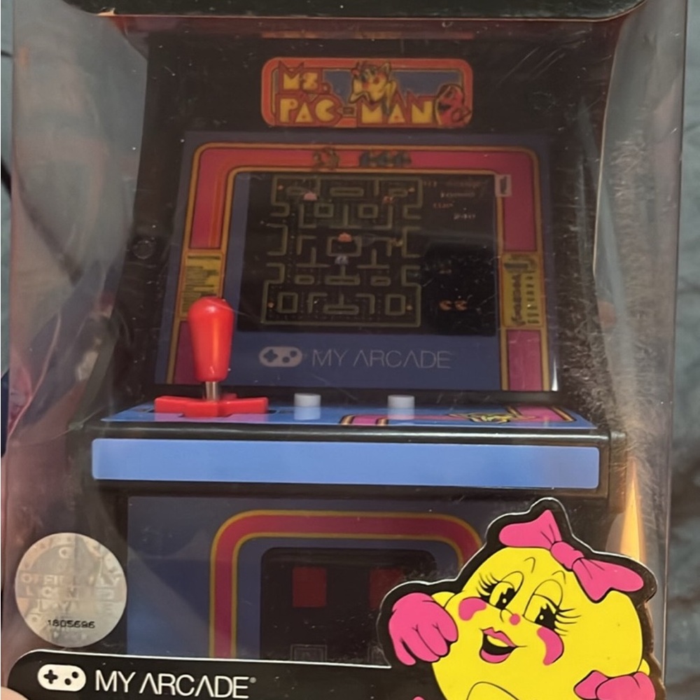 Arcade Ms. Pac-Man Mini Arcade - Black and Blue handheld